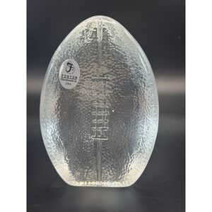 Vintage Fenton Clear Crystal 4 1/2 in. Football Paperweight 1980s